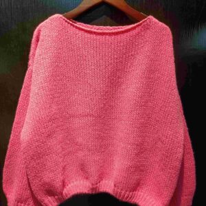 100rylic Dark Pink Boatneck Sweater