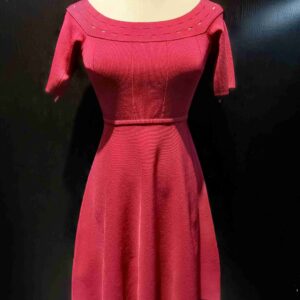 Boat neck short sleeve Skater Knit Dress