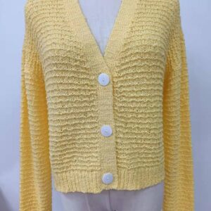 Yellow Tape yarn Cardigan